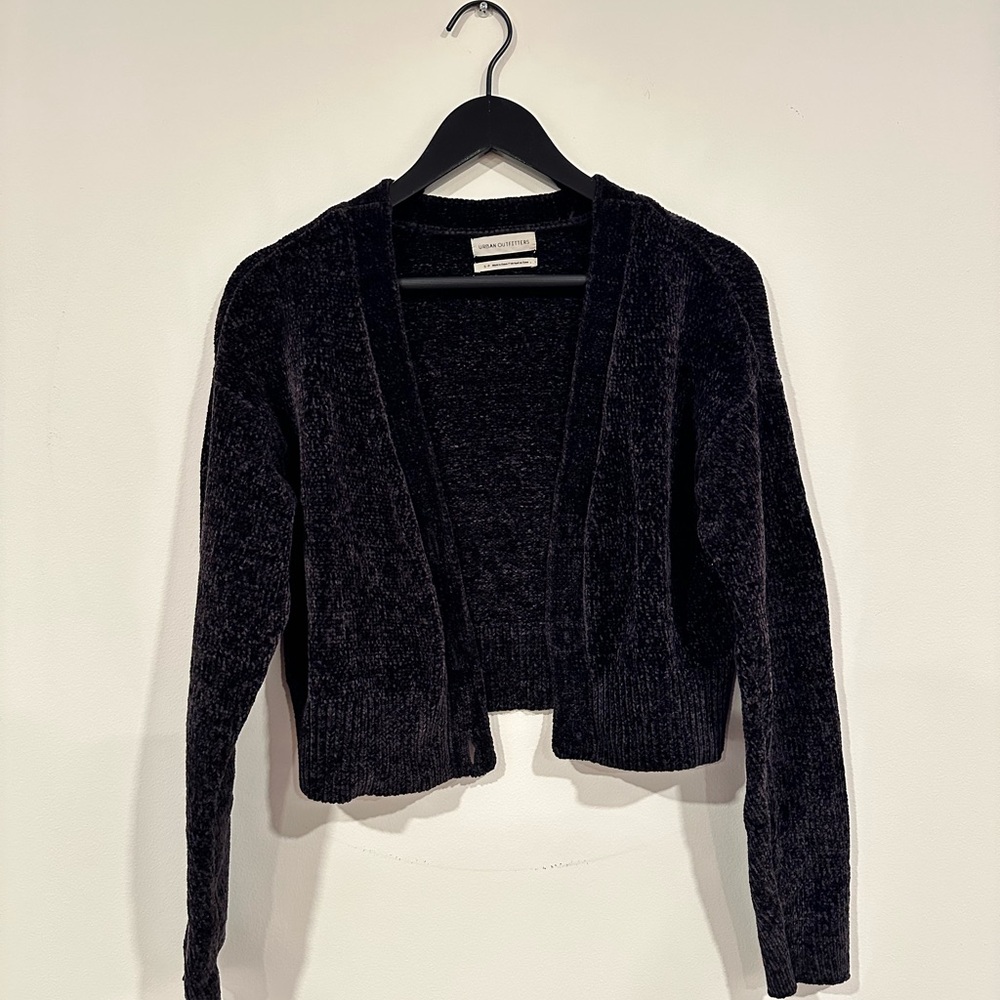 Urban Outfitters Black Chenille Cardigan Sweater